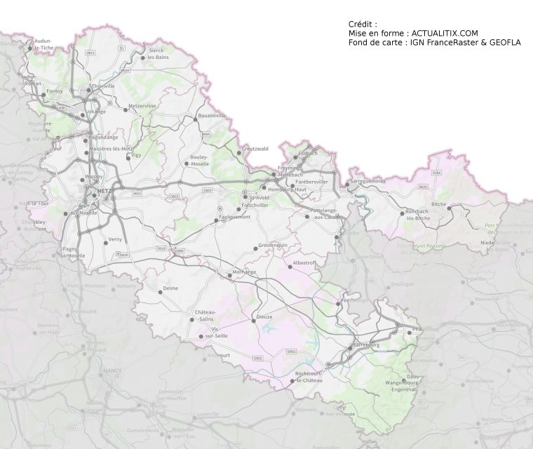 Carte De La Moselle – Moselle Carte Du Département 57 intérieur Département 57 Carte