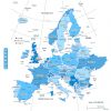 Carte De L'europe - Cartes Reliefs, Villes, Pays, Euro, Ue serapportantà Carte Fleuve Europe Vierge