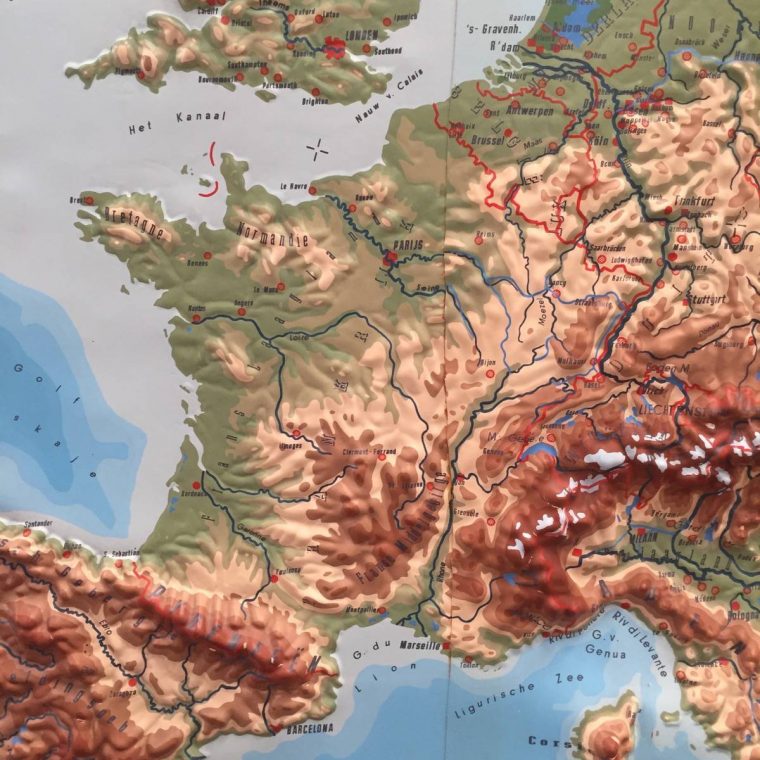 Carte De L'europe En Relief – Espace Nord Ouest avec Carte De L Europe En Relief