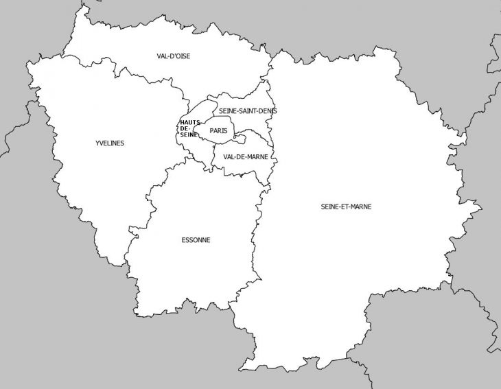 Carte De L'île-De-France – Île-De-France Carte Des Villes encequiconcerne Carte Des Départements D Ile De France