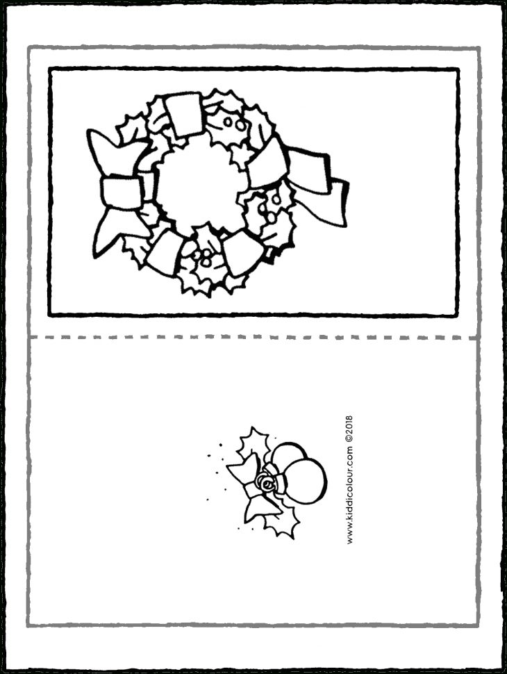 Carte De Noël Avec Une Couronne – Kiddicoloriage intérieur Carte De Noel A Colorier