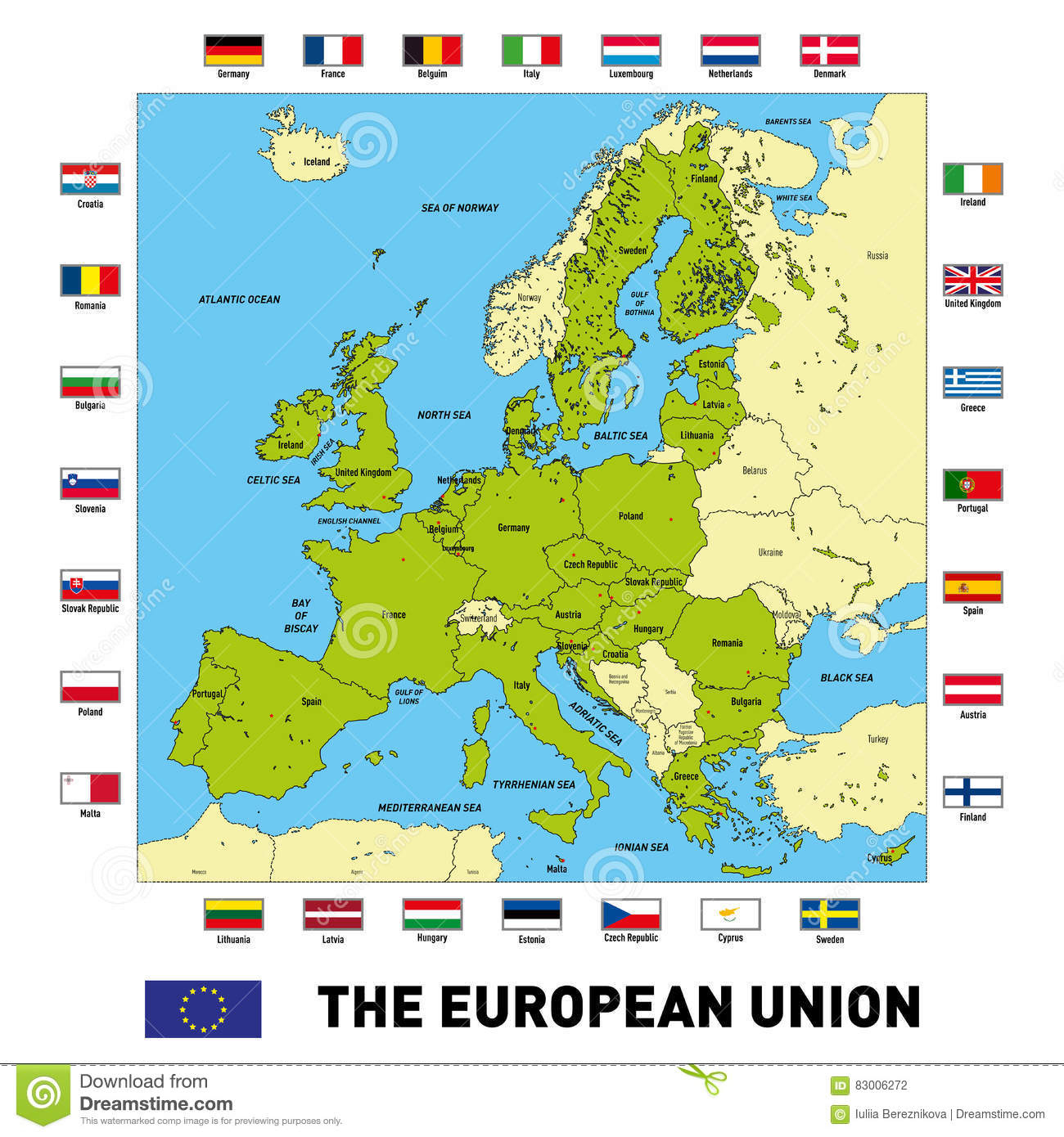 Carte De Vecteur De L&amp;#039;union Européenne Illustration De intérieur Capital De L Union Européenne 