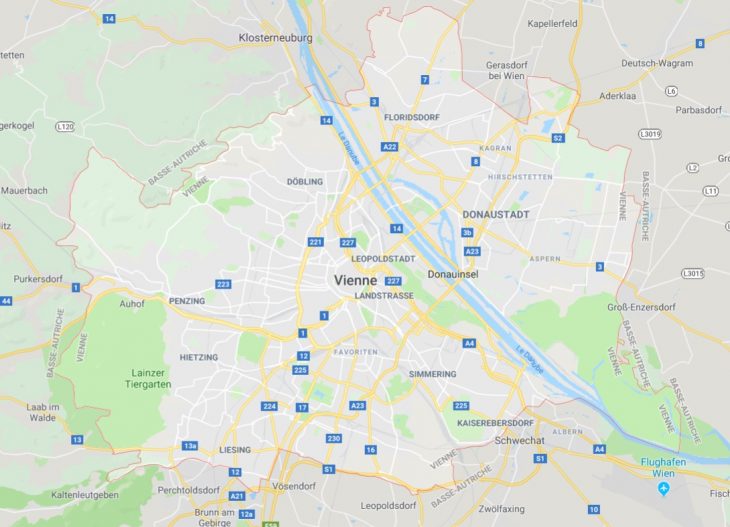 Carte De Vienne En Autriche – Plusieurs Cartes De La Ville destiné Placer Des Villes Sur Une Carte