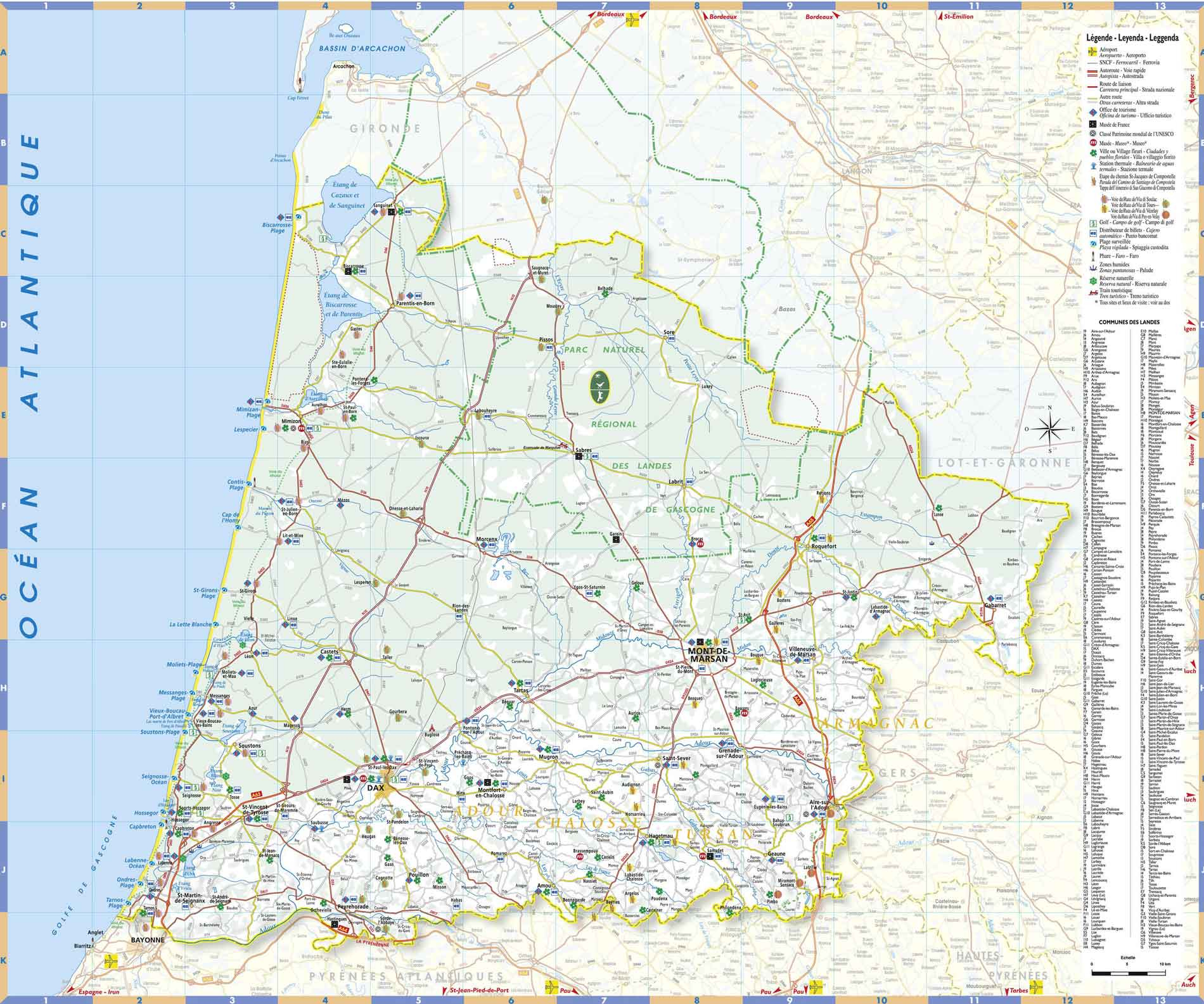 Carte Des Landes : Carte Détaillée Des Landes, Département avec Carte De Departement A Imprimer 