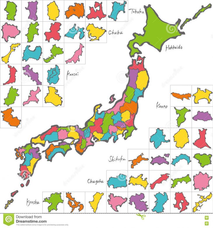 Carte Des Préfectures Japonaises Illustrations De Course De destiné Carte Des Préfectures