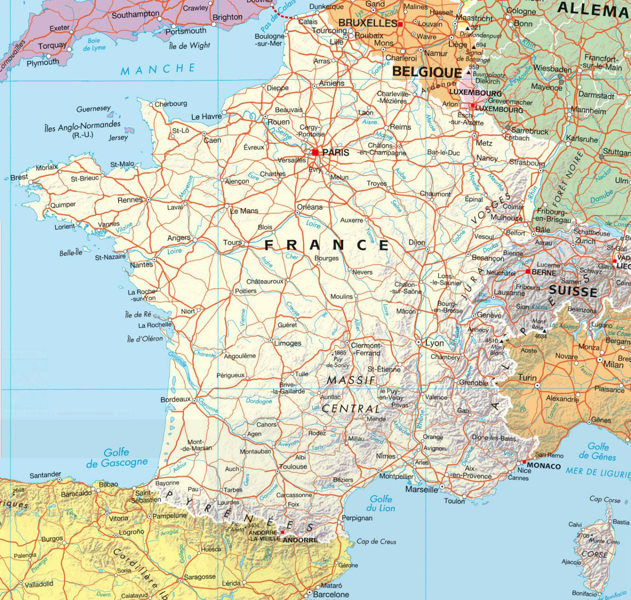 Carte Des Villes De France encequiconcerne Carte De France Avec Grandes Villes 