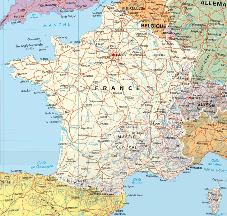 Carte Des Villes De France intérieur Carte De La France Avec Toutes Les Villes