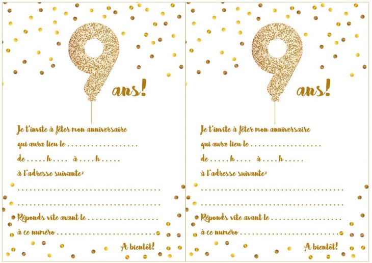 Carte D'invitation D'anniversaire 9 Ans intérieur Jeux Fille 9 Ans Gratuit