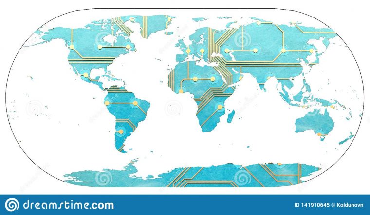 Carte Du Monde Avec Des Continents Remplis Par La Carte à Carte Du Monde Avec Continent