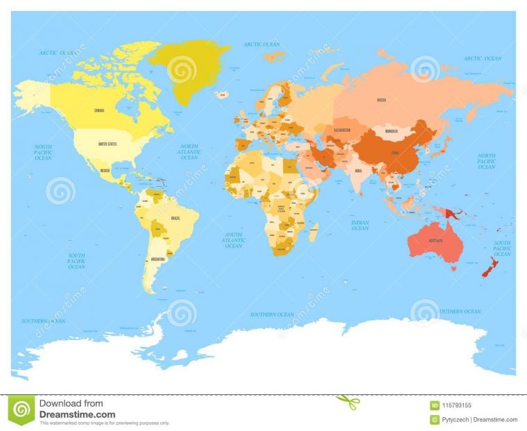 Carte Du Monde Avec Des Noms Des Pays Souverains Et Des Plus encequiconcerne Carte Du Monde Avec Capitales Et Pays