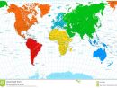 Carte Du Monde Avec Les Continents Colorés Illustration De dedans Carte Du Monde Avec Continent