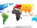 Carte Du Monde Avec Les Continents En Fonction Des Couleurs Toutes Les  Étiquettes Sont Dans La Couche Séparée tout Carte Du Monde Avec Continent