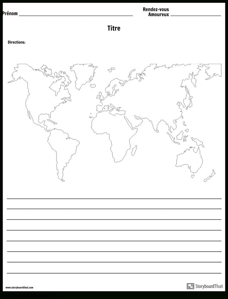 Carte Du Monde – Avec Lignes Storyboard By Fr-Examples serapportantà Carte Du Monde En Ligne