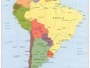 Carte Du Monde Avec Pays: Amerique Du Sud Carte Avec Pays avec Carte Du Monde Avec Continent