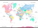 Carte Du Monde Color Pop, Décoration Murale Pour La Salle De serapportantà Pays Et Leurs Capitales