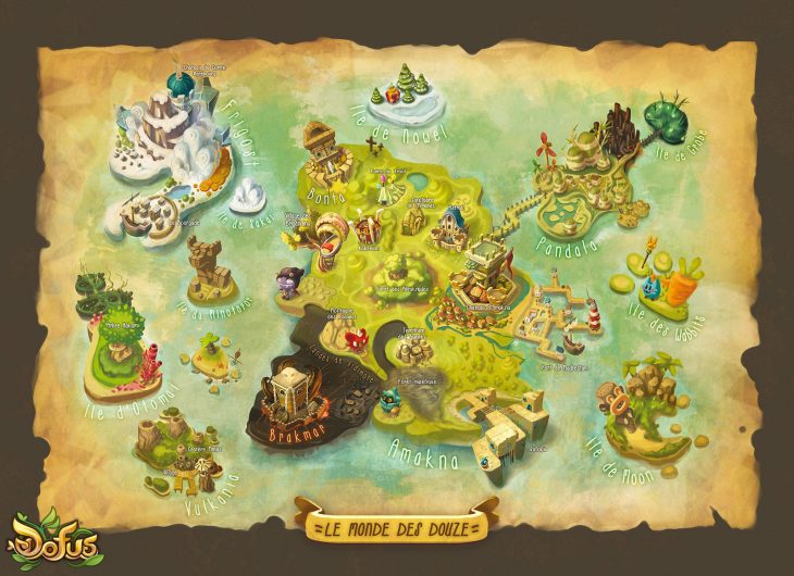 Carte Du Monde Des 12 – Illustrations – Médias Dofus – Dofus serapportantà Carte Du Monde En Ligne