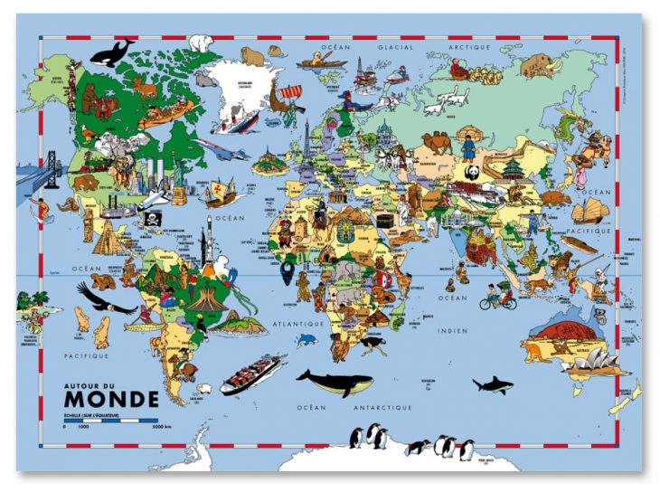 Carte Du Monde Grand Format Pour Enfants – Carte Murale destiné Planisphère Enfant