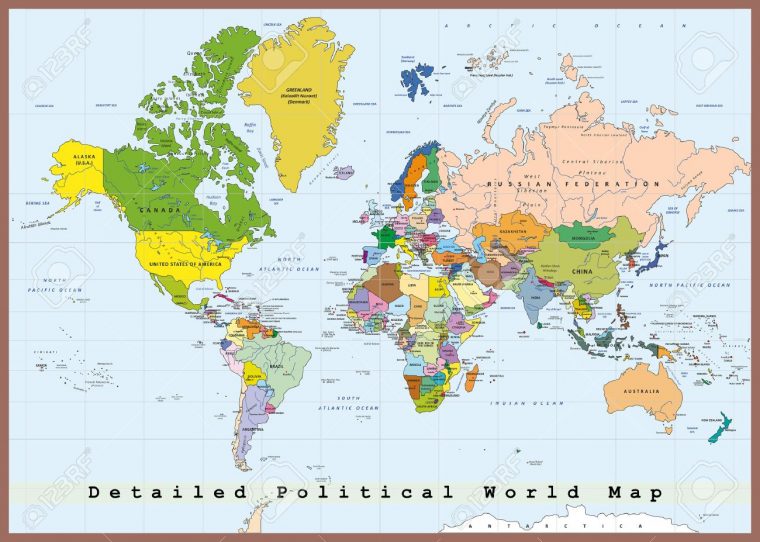 Carte Du Monde Politique Détaillée Avec Les Capitales destiné Carte Du Monde Avec Capitales Et Pays