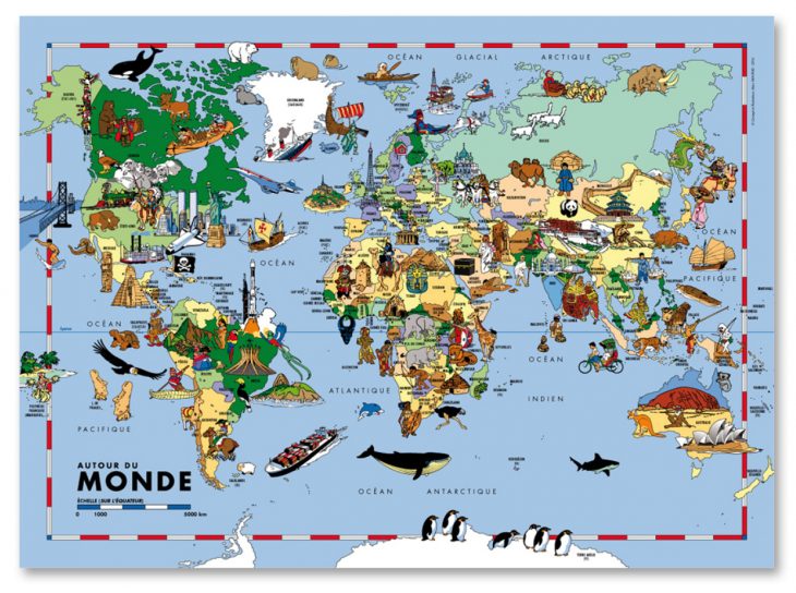 Carte Du Monde Pour Enfants – Carte Murale De Grand Format encequiconcerne Jeux De Carte Geographique Du Monde