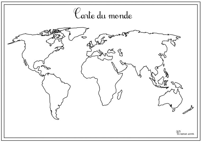 Carte Du Monde Vierge À Imprimer serapportantà Carte Du Monde Avec Continent