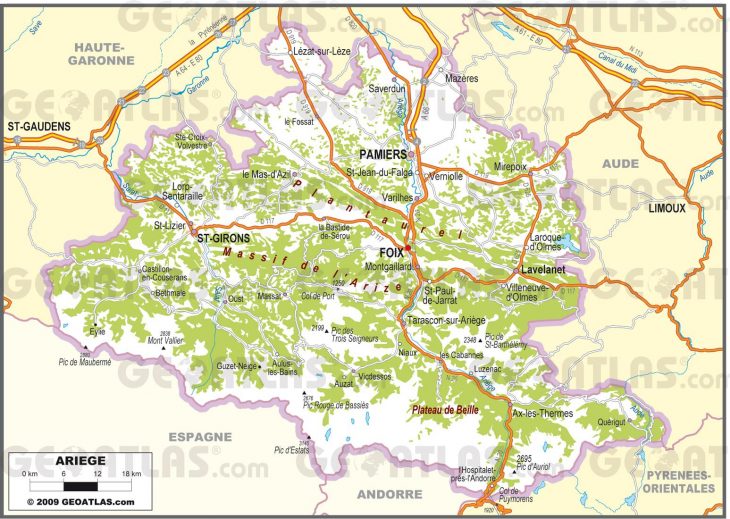 Carte Géographique De L Ariège | My Blog tout Département 09 Carte