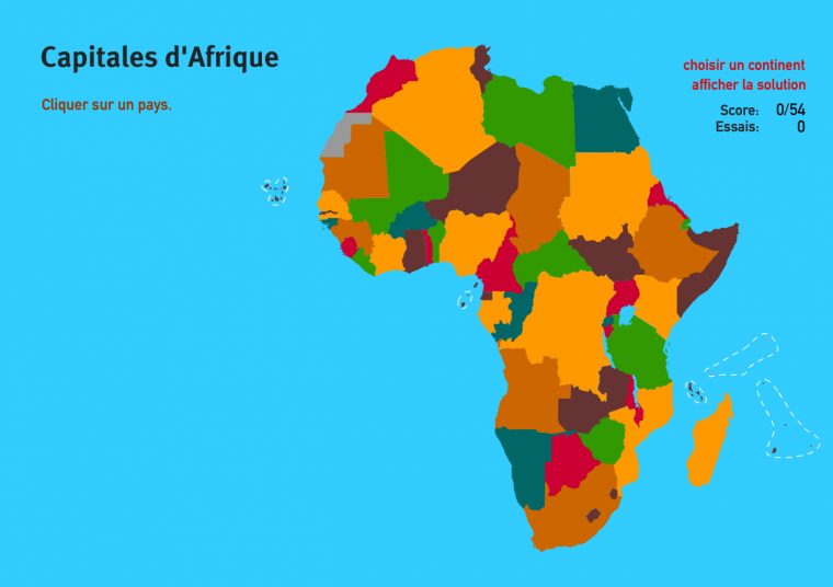 Carte Interactive D'afrique Capitales D'afrique. Jeux De destiné Jeux De Geographie