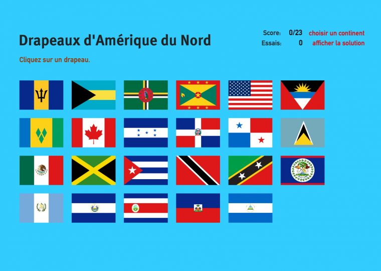 Carte Interactive D'amérique Du Nord Drapeaux D'amérique Du à Jeux De Geographie