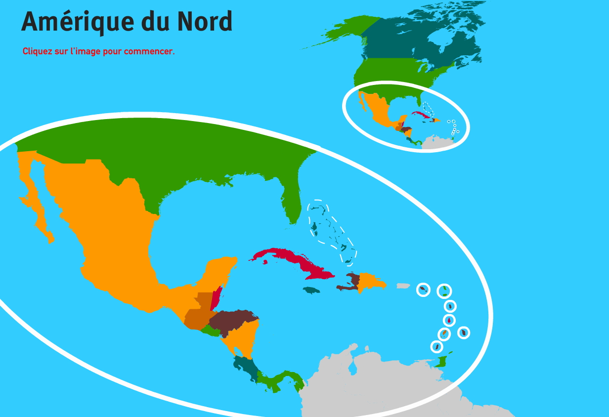 Carte Interactive D'amérique Du Nord Pays D'amérique Du Nord dedans Jeux De Geographie