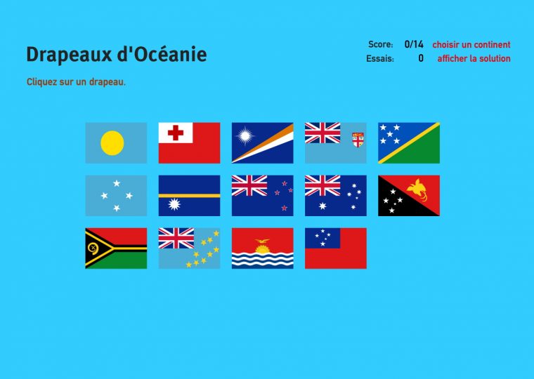 Carte Interactive D'océanie Drapeaux D'océanie. Jeux De à Jeux De Geographie