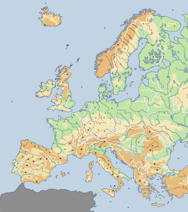 Carte Interactive Du Relief Et Des Régions De L'europe. pour Carte De L Europe En Relief