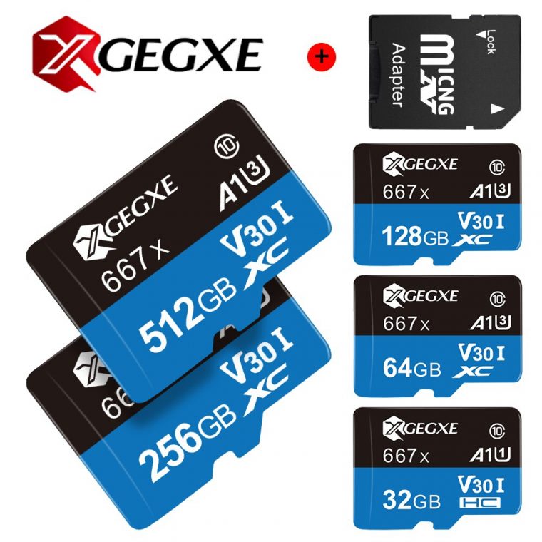 Carte Mémoire Xgegxe 64 Go Carte Micro Sd 32 Go 128 Go 256 Go 512 Go Carte  Tf Cartao De Memoria Classe 10 Pour Tablette Jusqu'à 98 Mo/s dedans Carte Memoire Tablette