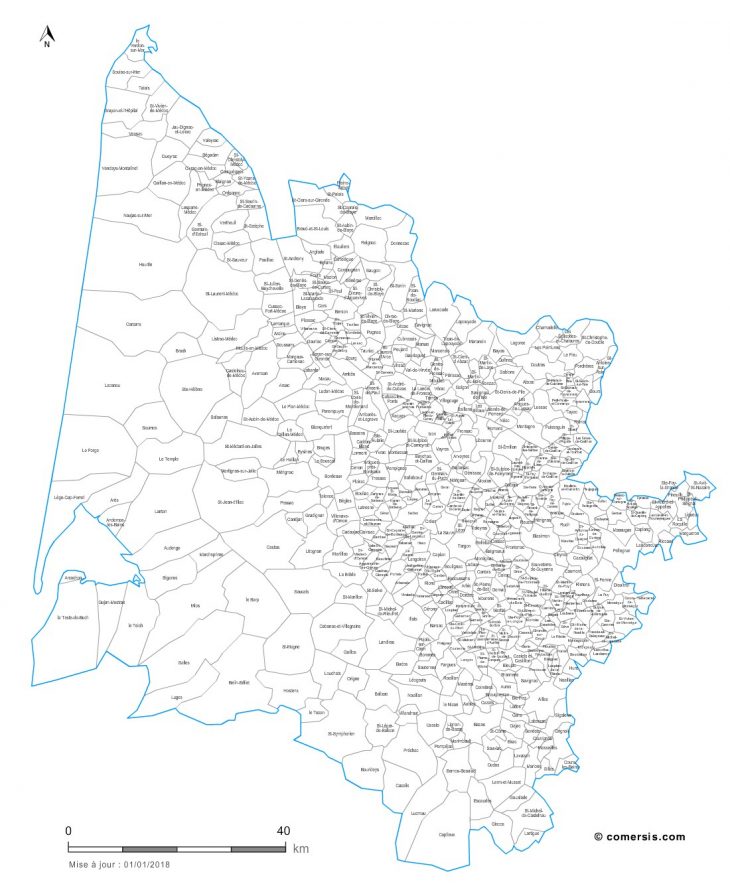 Carte Personnalisable Des Villes Et Communes De La Gironde à Carte De La France Avec Toutes Les Villes