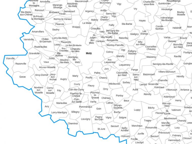 Carte Personnalisable Des Villes Et Communes De La Moselle serapportantà Département 57 Carte