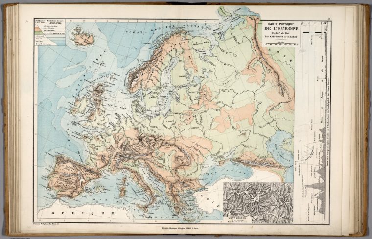 Carte Physique De L'europe : Relief Du Sol – David Rumsey dedans Carte De L Europe En Relief