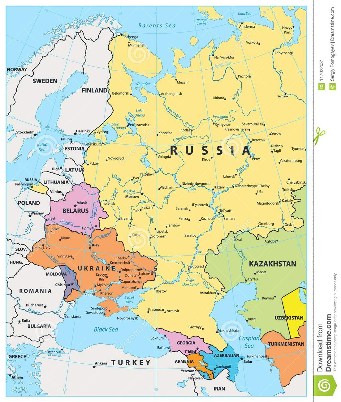 Carte Politique De L&amp;#039;europe De L&amp;#039;est Illustration De Vecteur avec Carte Europe Est 