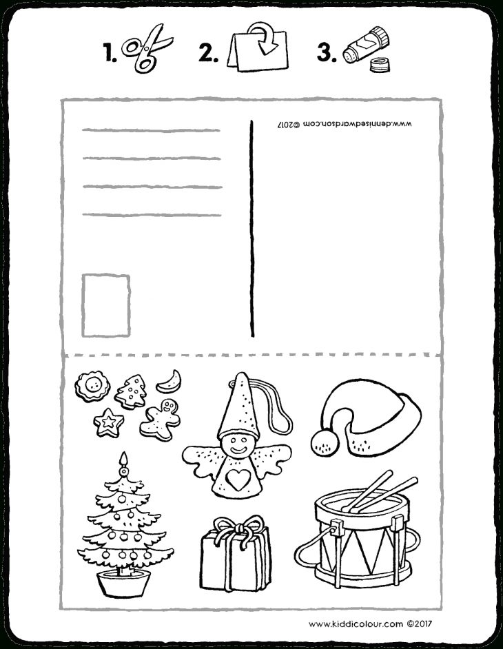 Carte Postale De Noël – Kiddicoloriage destiné Carte De Noel A Colorier