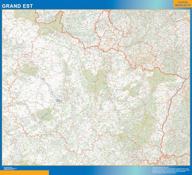 Carte Region Grand Est | Cartes Murales France concernant Carte Du Sud Est De La France Détaillée