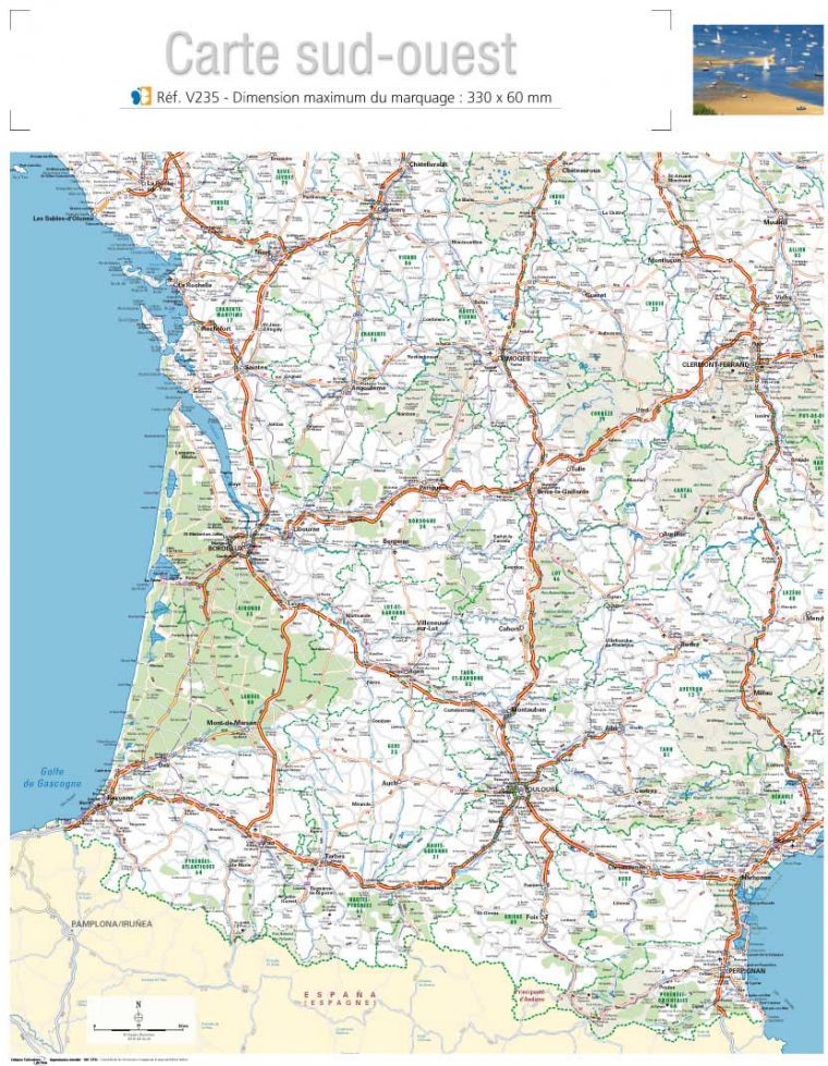 Carte Routière Sud Ouest » Vacances – Arts- Guides Voyages tout Carte Géographique De France