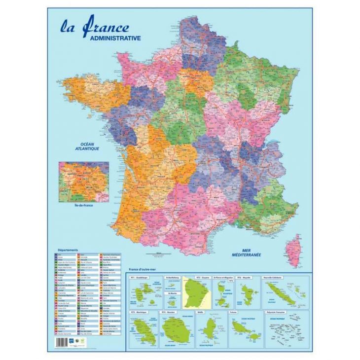 Carte Souple Murale France Departement encequiconcerne La Carte France Departement