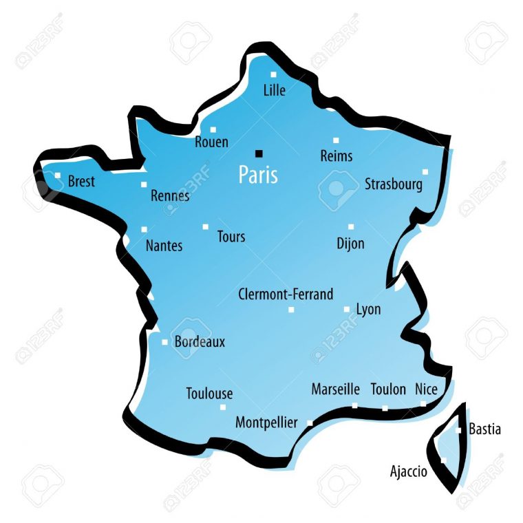 Carte Stylisée De La France Avec Les Grandes Villes destiné Carte De France Avec Grandes Villes