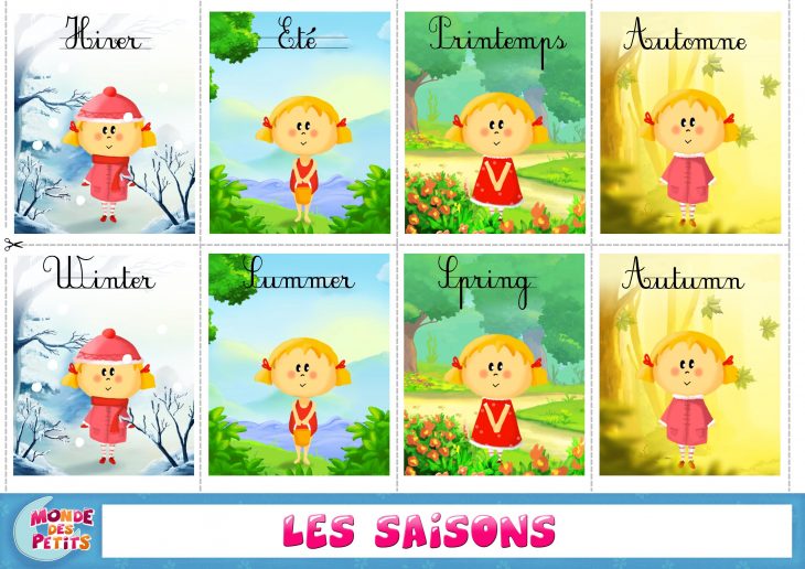 Cartes À Imprimer Les Saisons | Apprendre L'anglais intérieur Apprendre Les Saisons En Maternelle