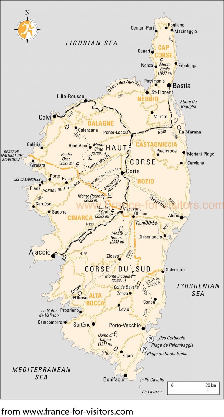 Cartes De Corse | Cartes Typographiques Détaillées De Corse tout Carte Du Sud Est De La France Détaillée