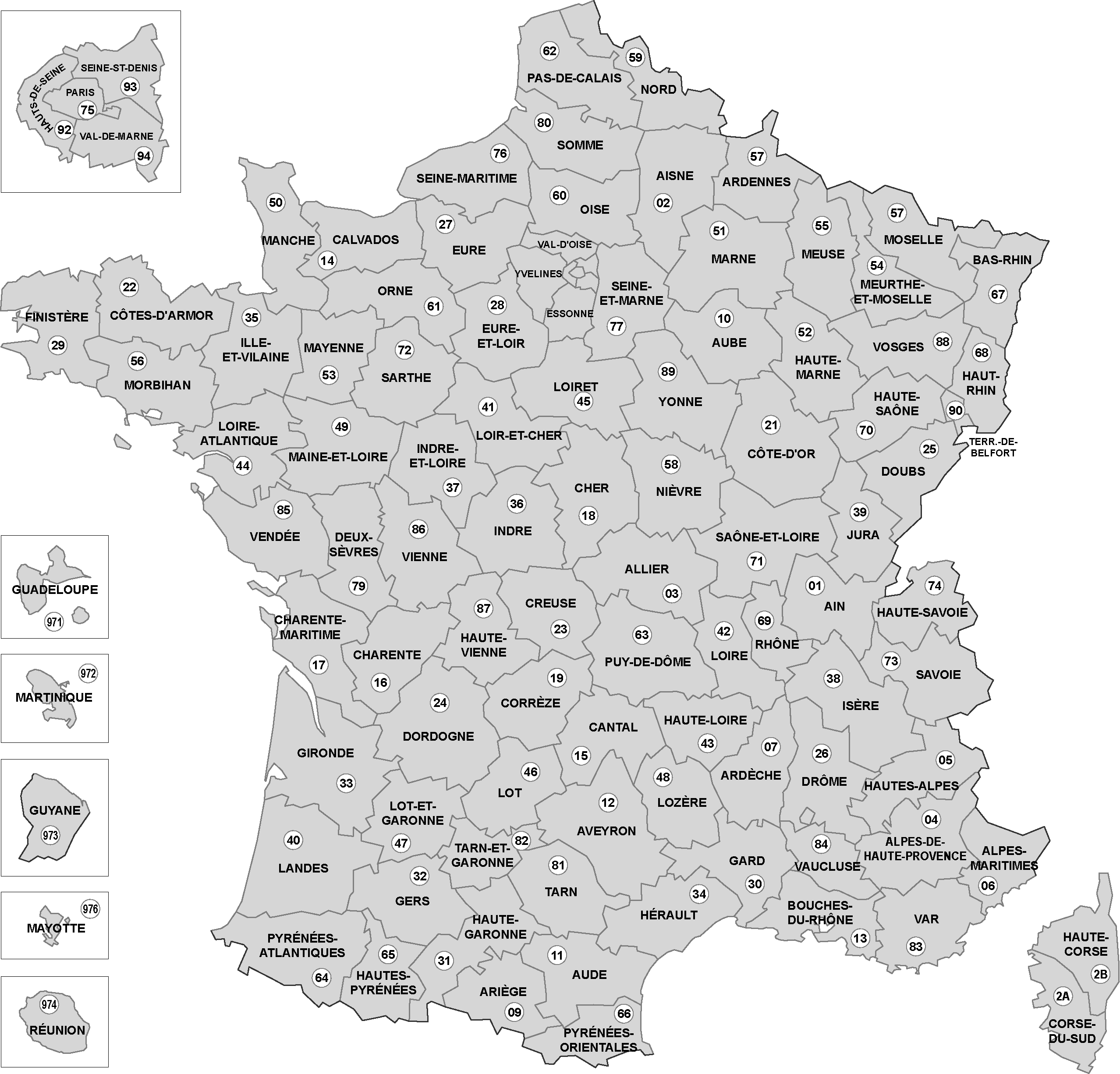 Cartes De France, Cartes Et Rmations Des Régions destiné Numero Des Departements Francais