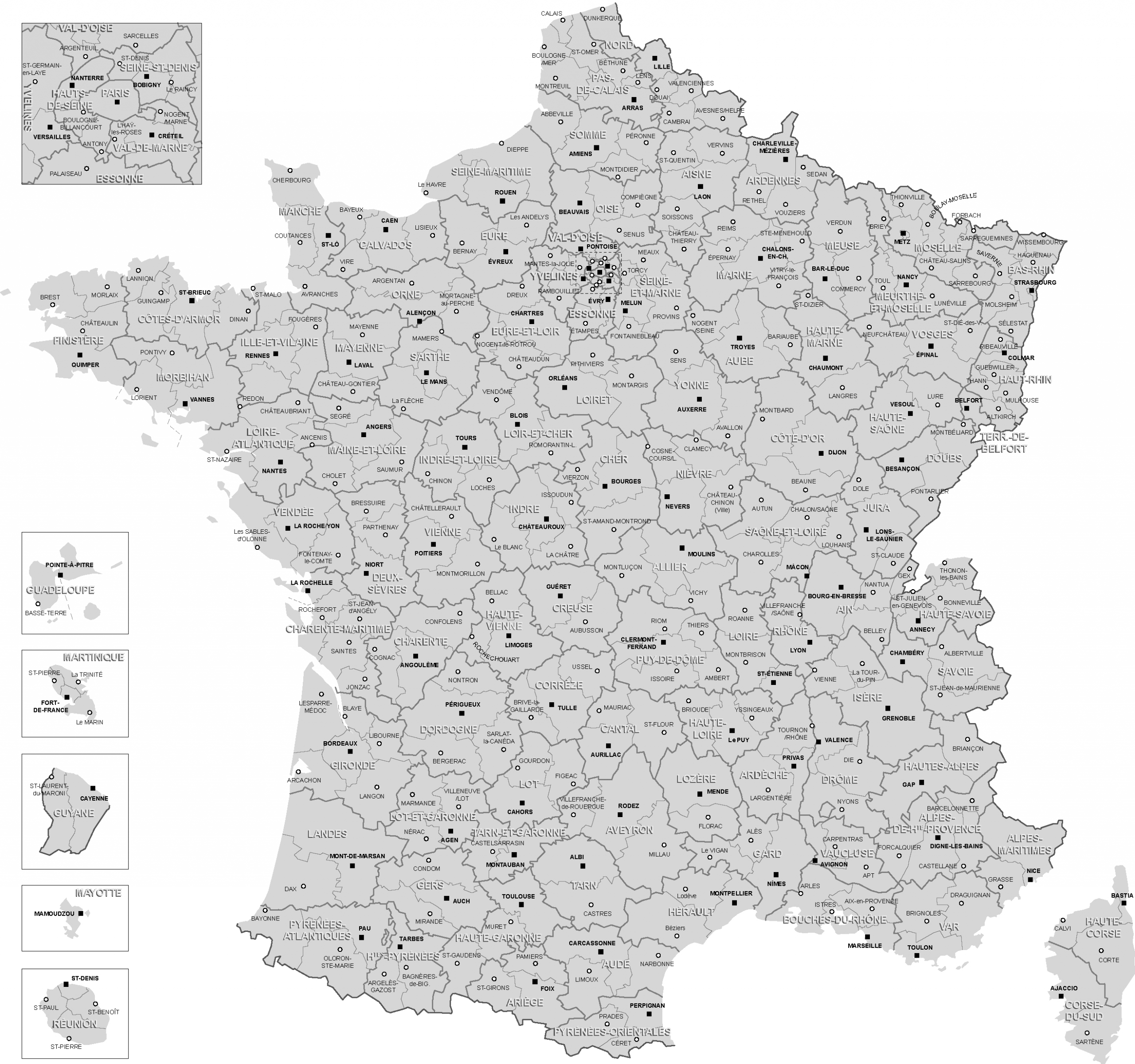 Cartes De France, Cartes Et Rmations Des Régions serapportantà Carte Ile De France Vierge 