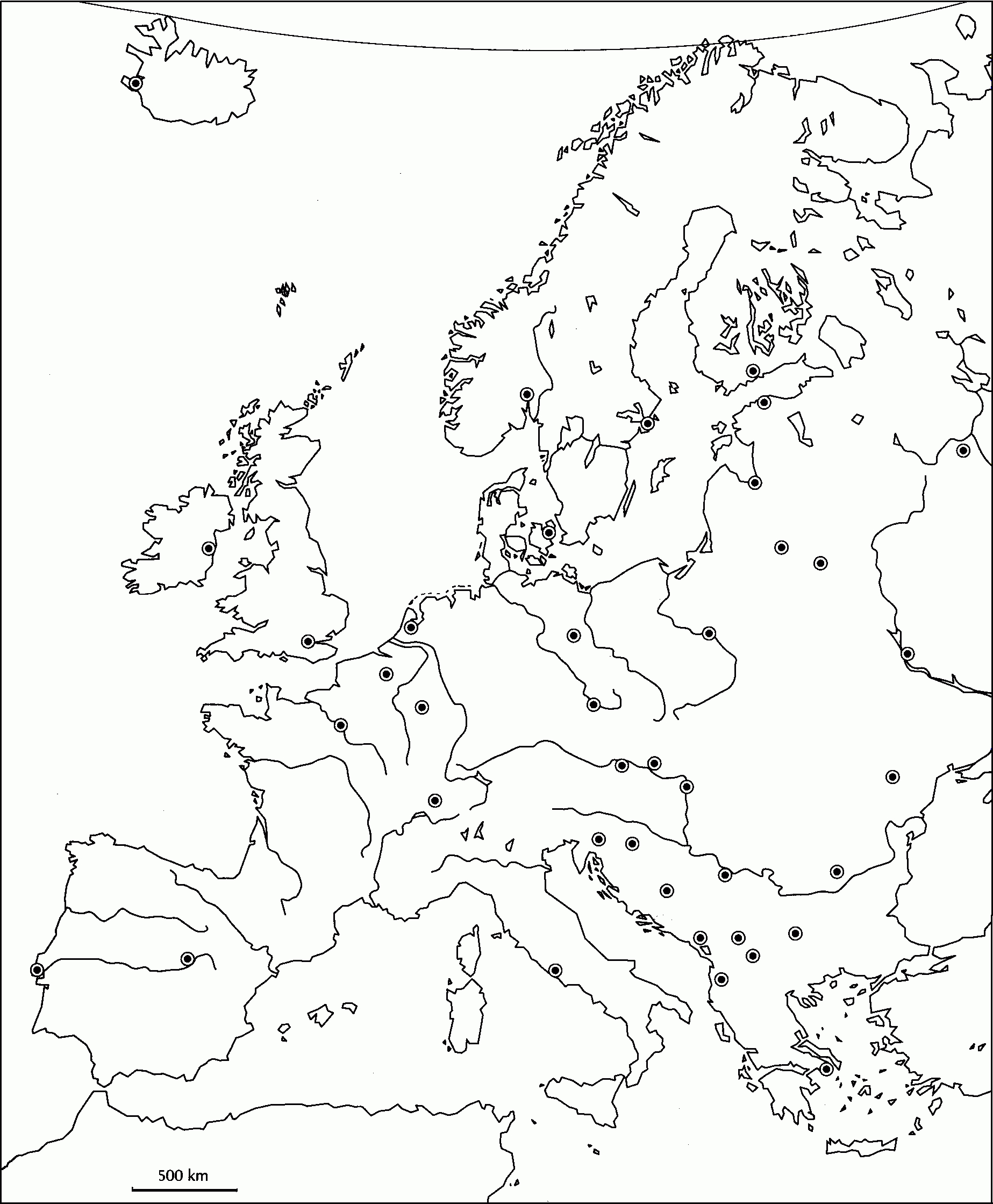 Cartes intérieur Carte Europe Vierge Cm1 
