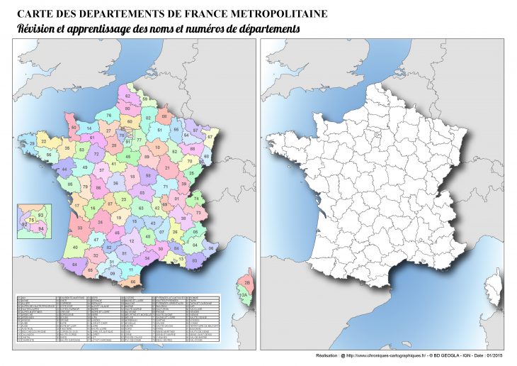 Cartes Muettes De La France À Imprimer – Chroniques dedans Carte Departement Francais Avec Villes