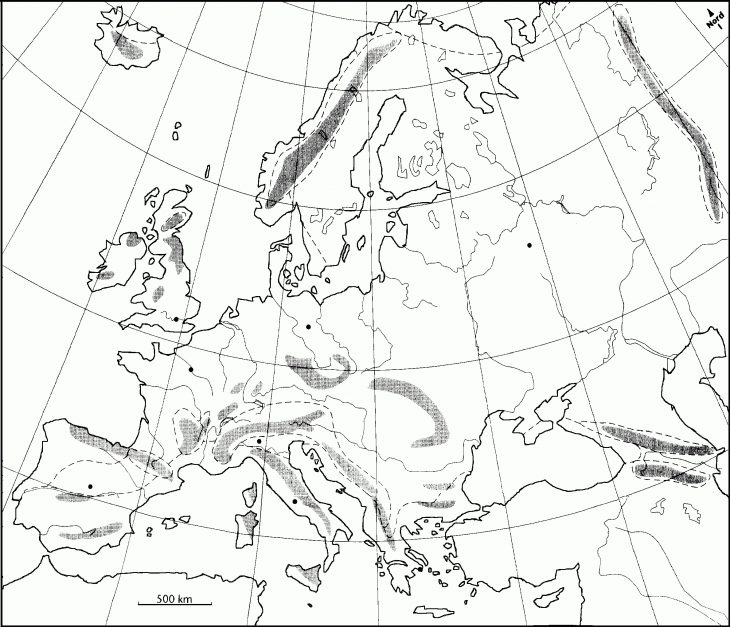 Cartes pour Carte Fleuve Europe Vierge