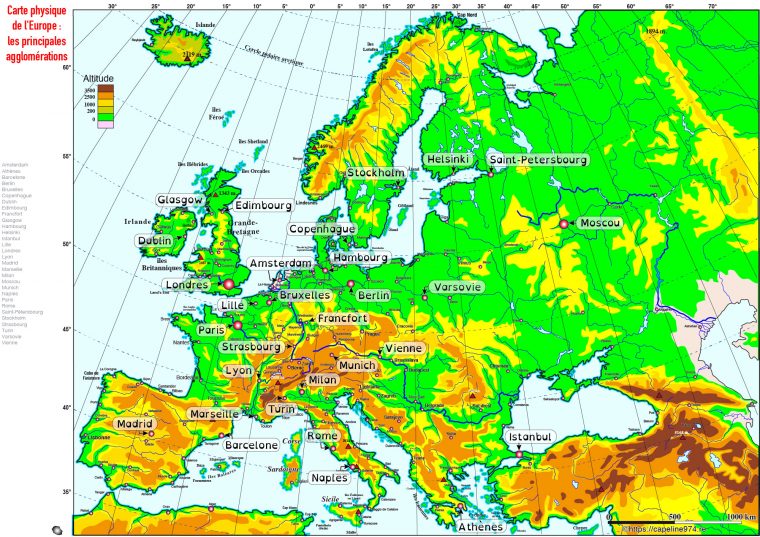 Cartograf.fr : Les Cartes Des Continents : L'europe : Page 4 tout Carte De L Europe En Relief