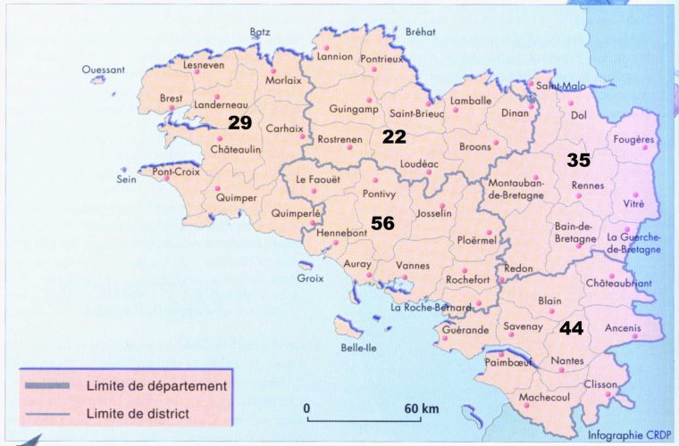 Cartograf.fr : Régions France : La Bretagne – Version Mobile concernant Carte De Departement A Imprimer