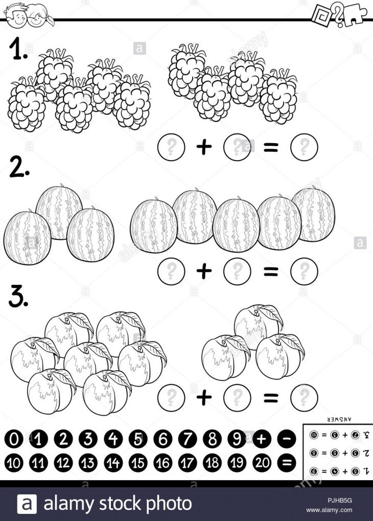 Cartoon Noir Et Blanc Illustration De Calcul Mathématique D dedans Jeu Calcul Enfant